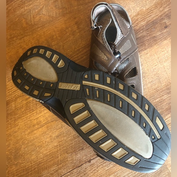 OrthoFeet Bio Fit 593 Men's Brown Leather Sandals Size 14 Medium - Picture 4 of 7